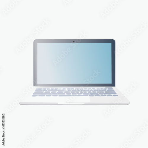 Minimalistischer Laptop in klarer Vektordarstellung