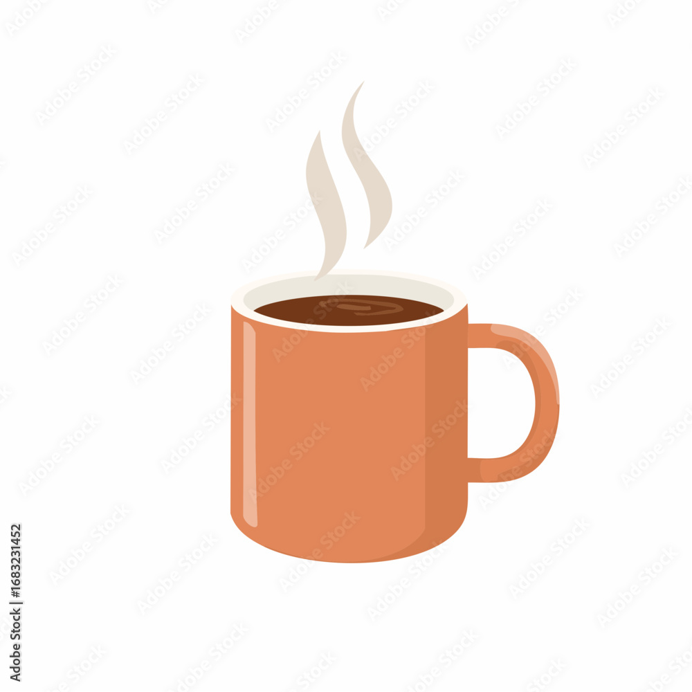 Obraz premium Schlichte Kaffeetasse mit aufsteigendem Dampf