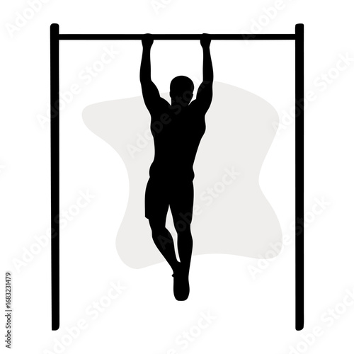 Astronaut Hanging from Cosmic Pull-Up Bar in Galaxy Nebula, Sci Fi Strength and Determination in Vibrant Colors