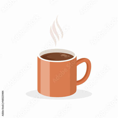 Schlichte Kaffeetasse mit aufsteigendem Dampf