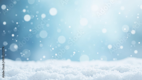 Wallpaper Mural Soft snow blankets ground, creating serene winter scene with gentle snowfall and dreamy blue background Torontodigital.ca