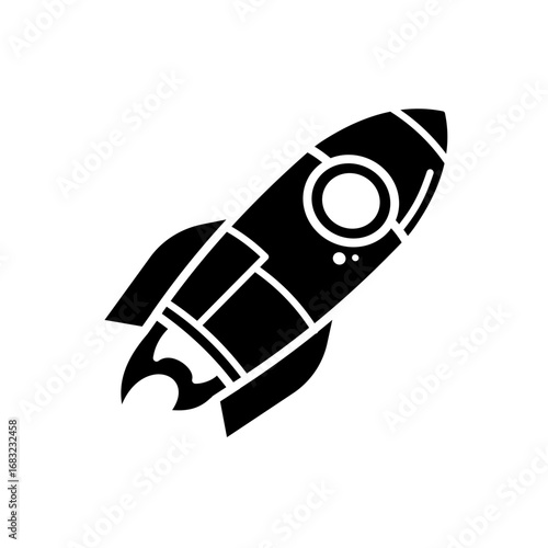 Space rocket - vector icon