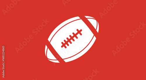 Minimalist Rugby Ball Icon on Dark Background