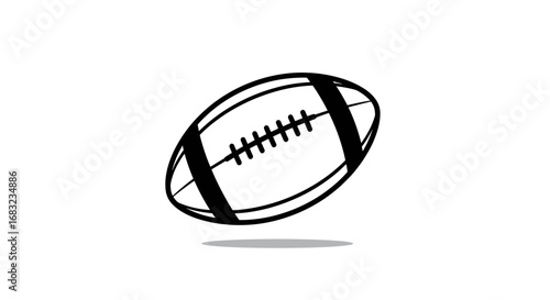 Minimalist Rugby Ball Icon on Dark Background
