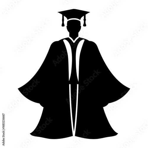 Cosmic graduation gown woven of starlight and galaxies, symbolizing knowledge, wisdom, and infinite future possibilities
