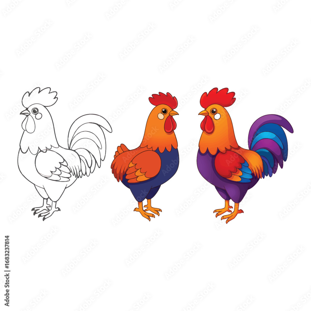 Fototapeta premium Hen and rooster