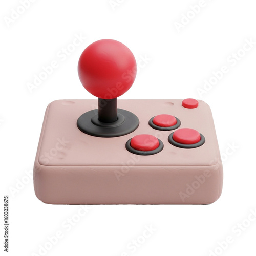 3d icon of Arcade joystick in clay style isolated 
