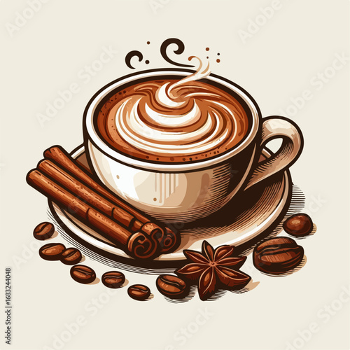 design vector illustration of cappuccino coffee