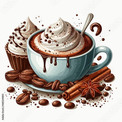 premium vector illustration of cappuccino coffee