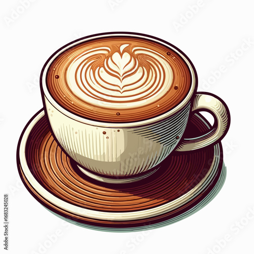 vector illustration of cappuccino coffee barista