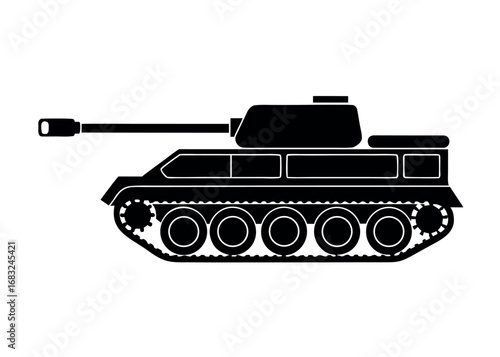 3d military tank on with  illustration on white background