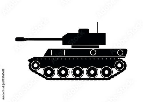 3d military tank on with vector illustration