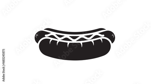 Stylized hot dog with vibrant colors and classic fonts