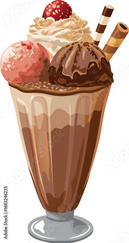  milkshake chocolate strawberry vanilla ice cream eps