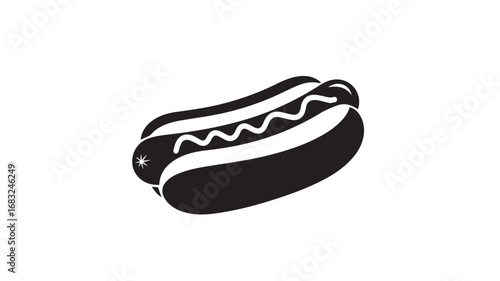Vibrant hot dog illustration with colorful accents and text