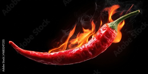 Fiery chili pepper on black background (1)