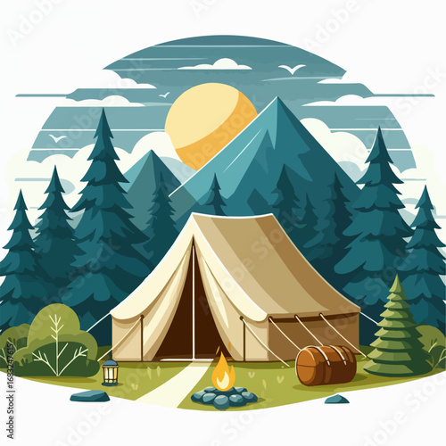 vector illustration of a camping tent