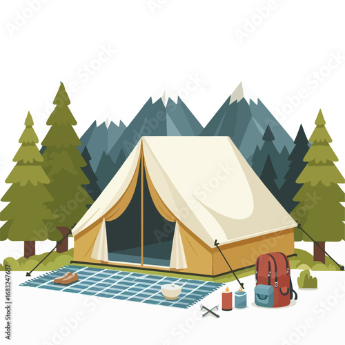 vector illustration of a camping tent