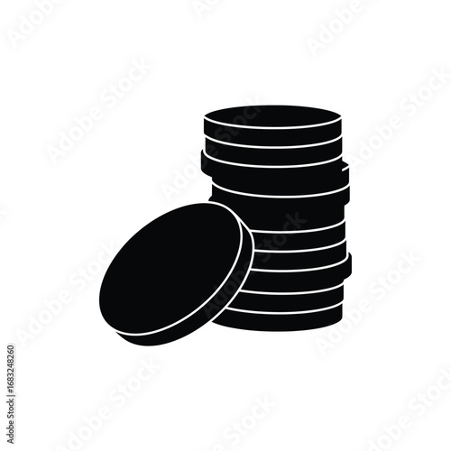 Coin stack money vector icon