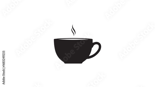 Stylized coffee cup with abstract elements