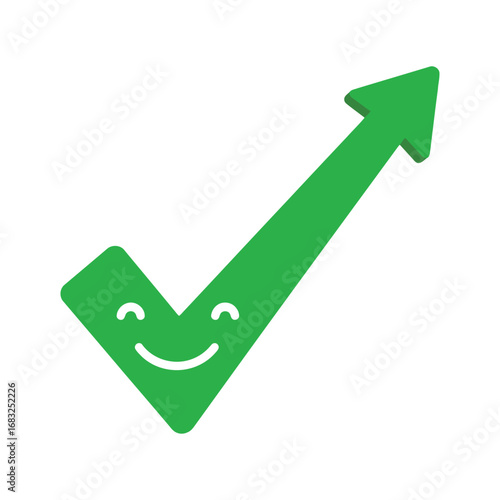 Green check growth success icon