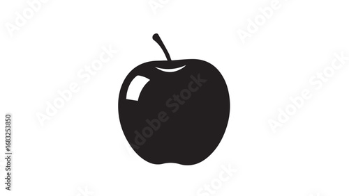 Vibrant red apple illustration with leaf and stem