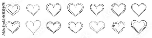 Heart line icon hand draw art ai generated