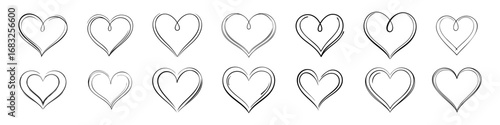 Heart line icon hand draw art ai generated