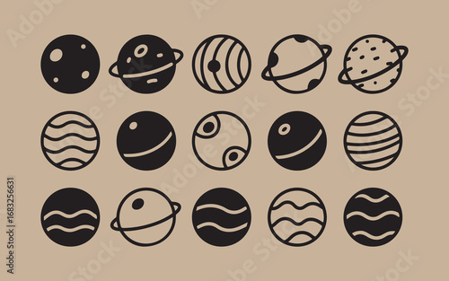 Collection of hand drawn easter eggs with celestial patterns and stripes