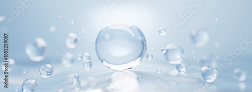 Wallpaper Mural 3D Collagen Skin Serum and Vitamin illustration isolated on soft color background. concept skin care cosmetics solution. 3d rendering.	
 Torontodigital.ca