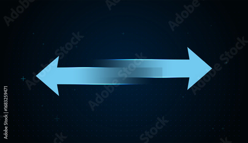 The Two Transfer arrows design concept with different directions left and right, digital money send, receiving or exchanging data, currency exchange Vector illustration.