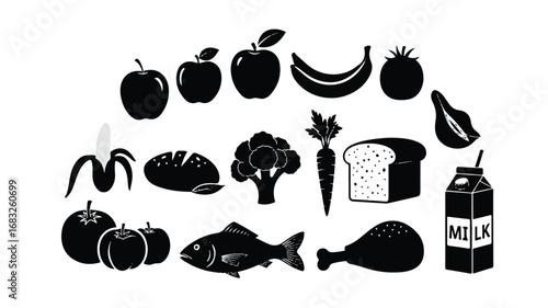 Vibrant food and drink illustration with diverse color palette