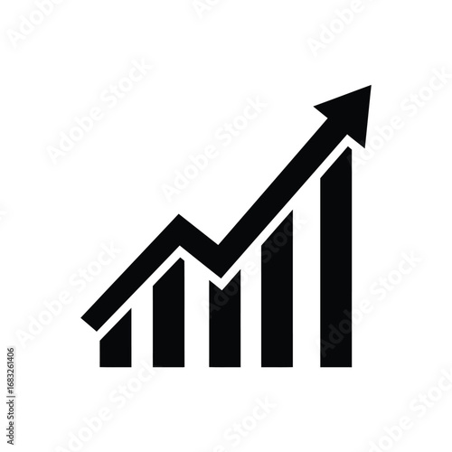 Business success upward growth chart icon