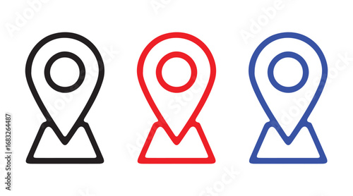 Icon Set of Geographic Location Pointers for Digital Mapping Projects