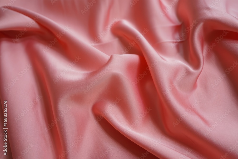 Fototapeta premium Soft flowing pink satin fabric with elegant folds and highlights