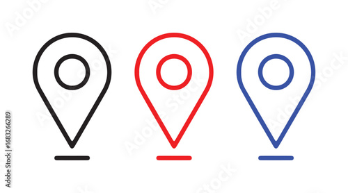 Navigation Icons in Black, Red, and Blue for Map Applications Free Download Navigation Icons in Black, Red, and Blue for Map Applications - GFXLoad