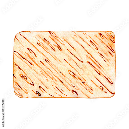 Watercolor wooden signboard, shield, banner for text. Brown hand drawn direction sign. Signs, designations for messages helping to find the way. Illustration with space for text.