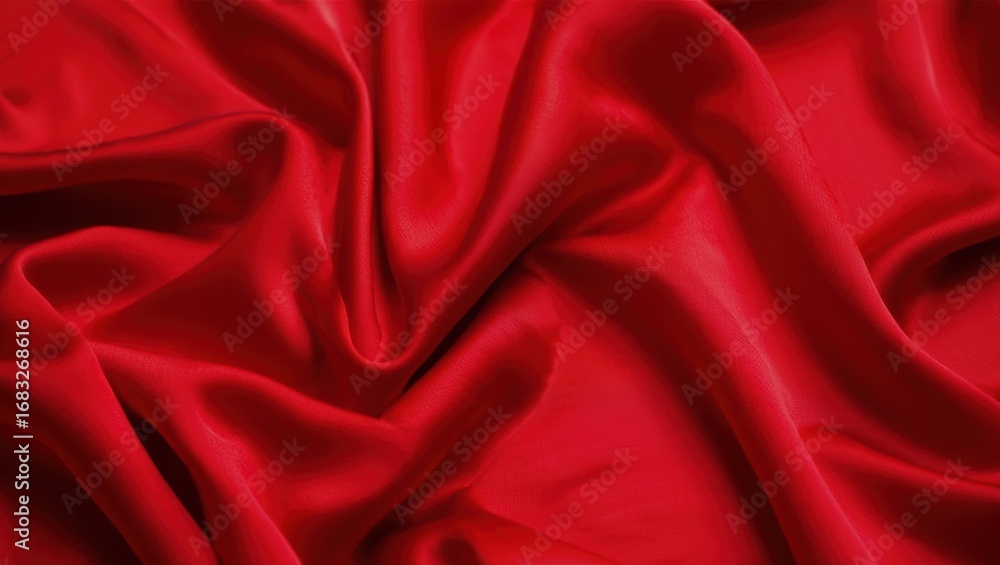 Obraz premium Luxurious red silk fabric with elegant draping and soft folds