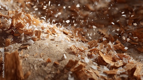 Wood Shavings & Particles: Abstract Texture Background