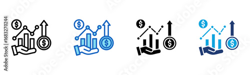 Profit icon Multi Style Vector Illustration