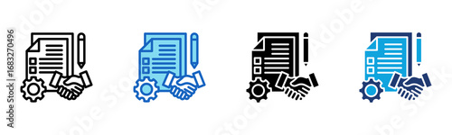 Contract icon Multi Style Vector Illustration