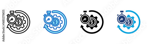 Efficiency icon Multi Style Vector Illustration