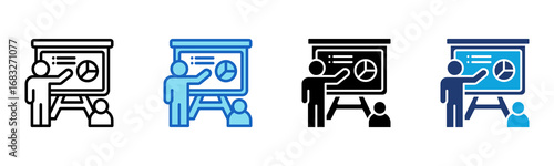 Presentation icon Multi Style Vector Illustration