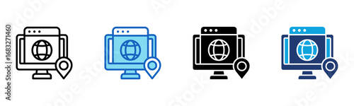 Web Positioning icon Multi Style Vector Illustration