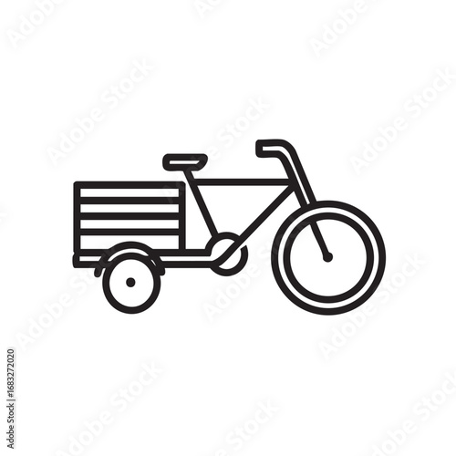 A simple line drawing of a delivery bicycle.