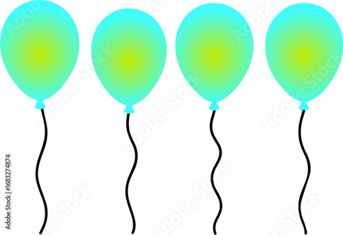 Colorful Balloons Party Celebration Icon