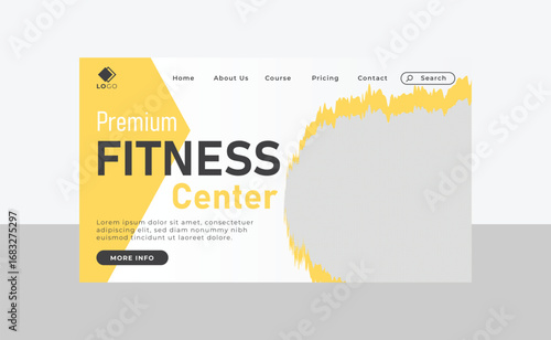 gym fitness landing page template design banner template for your business website 