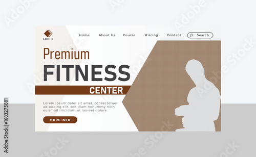 gym fitness landing page template design banner template for your business website 