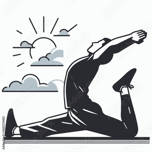 illustration of someone warming up for gymnastics