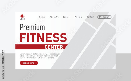 gym fitness landing page template design banner template for your business website 